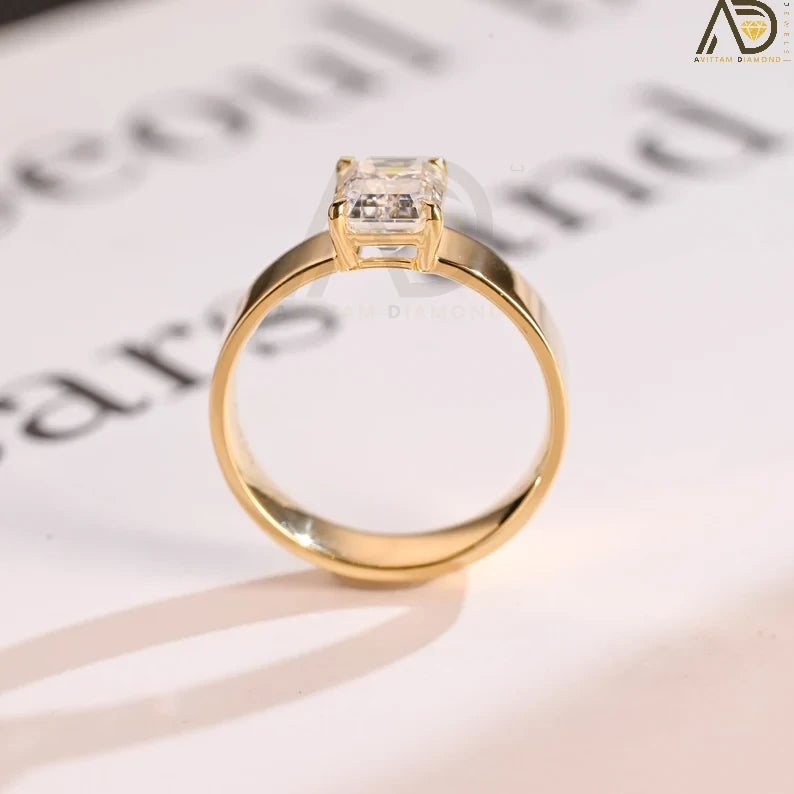 Dainty Gold Promise Ring | Anniversary Gift for Wife | Custom Moissanite Ring