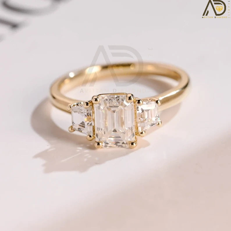 Custom Moissanite Engagement Ring |
Moissanite Wedding Ring for Her |
Solid Gold Promise Ring for Women |