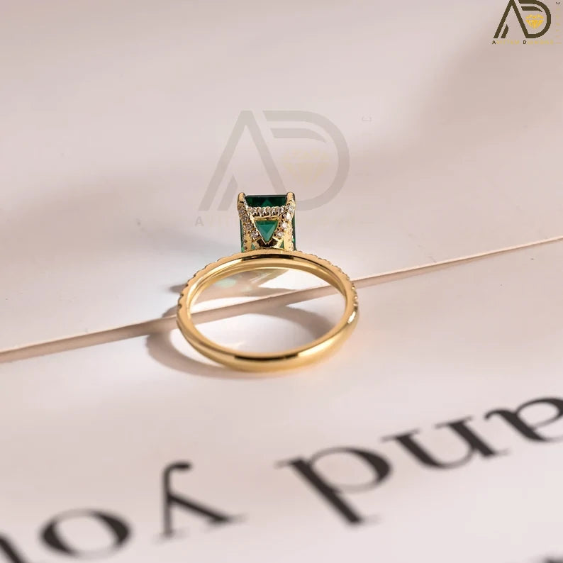 Lab Grown Emerald Engagement Ring