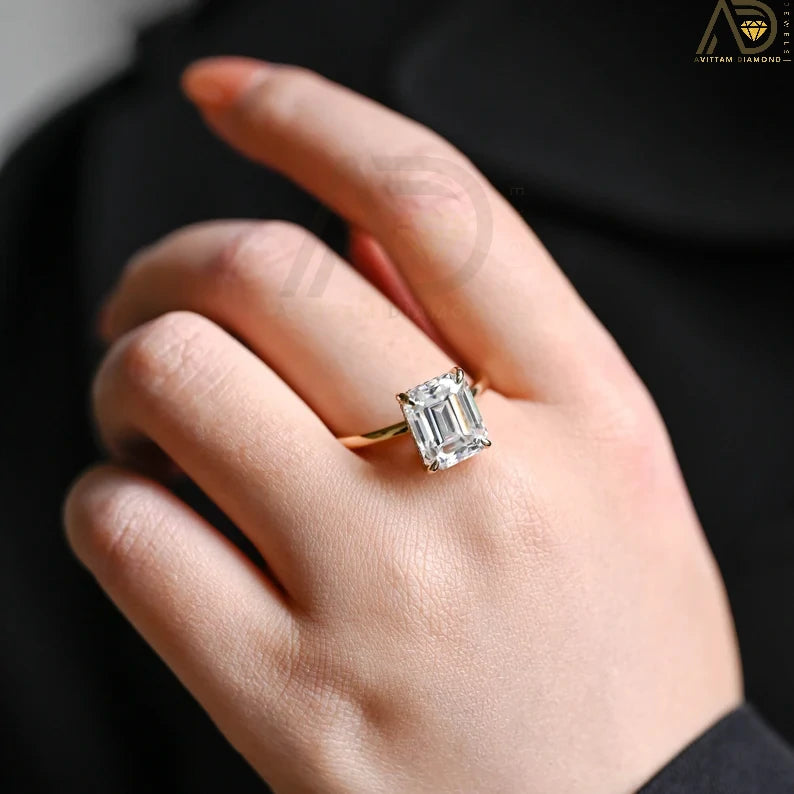 Hidden Halo Moissanite Promise Ring |
Custom Engagement Ring for Girlfriend |
Elegant Moissanite Ring for Her