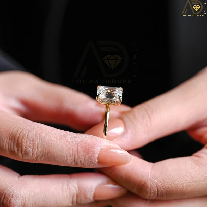 Birthday Gift for Wife Moissanite Ring |
Moissanite Hidden Halo Engagement Ring |
Anniversary Moissanite Ring for Wife