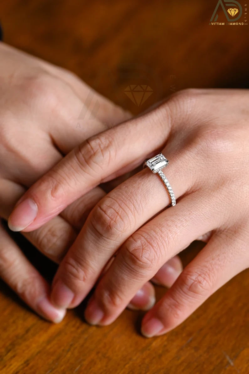 Moissanite Hidden Halo Ring