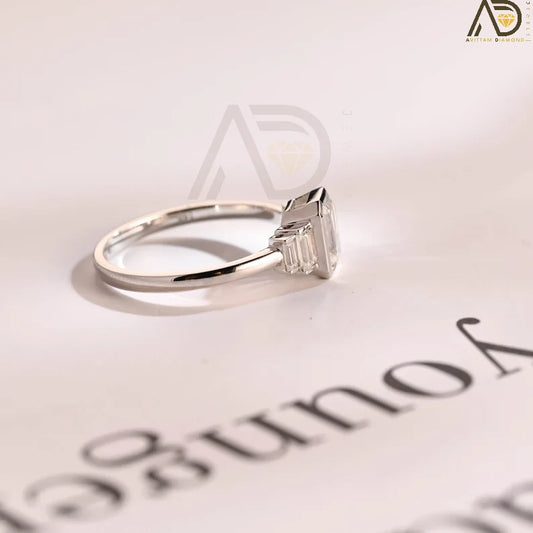 solid gold moissanite engagement ring