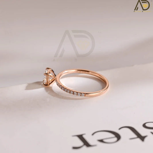 Solitaire Cushion Cut Moissanite Ring