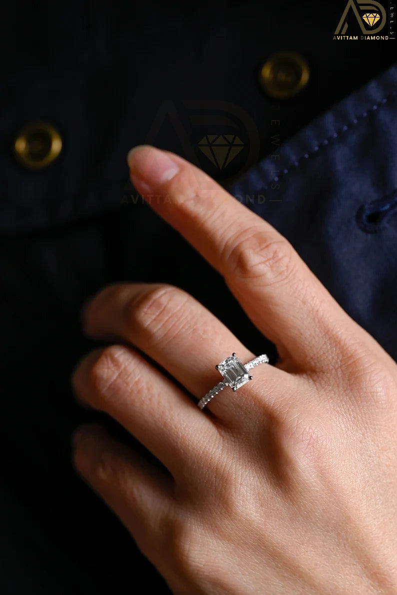 Emerald Cut Moissanite Jewelry