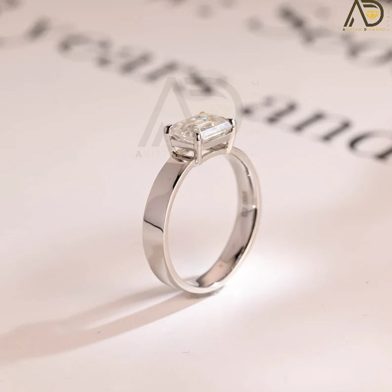 East to West Solitaire Ring