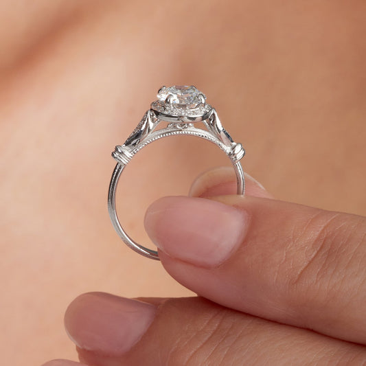 Round cut lab grown diamond ring