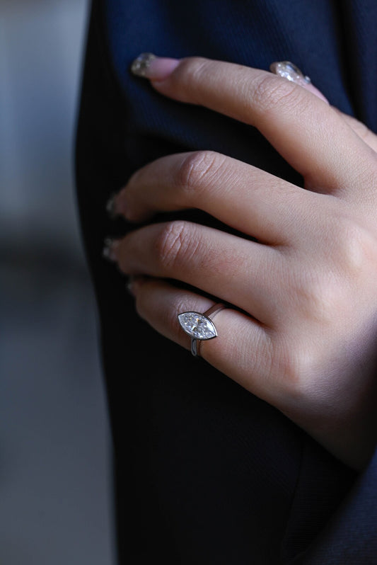 Marquise moissanite ring