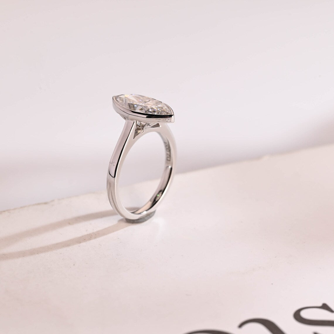 Modern solitaire ring