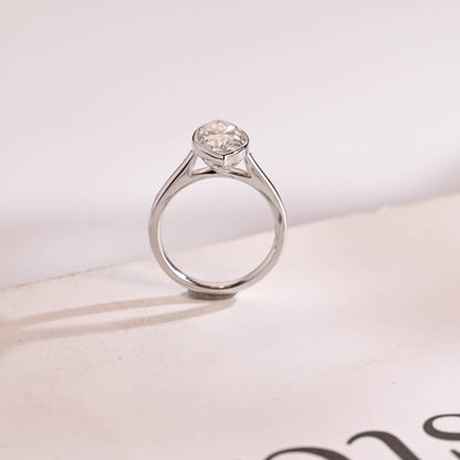 Bezel set moissanite ring