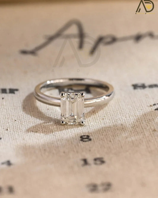 Simple Style Moissanite Solitaire Ring
