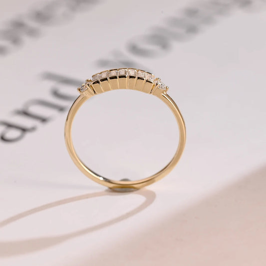 Bar-set baguette moissanite ring