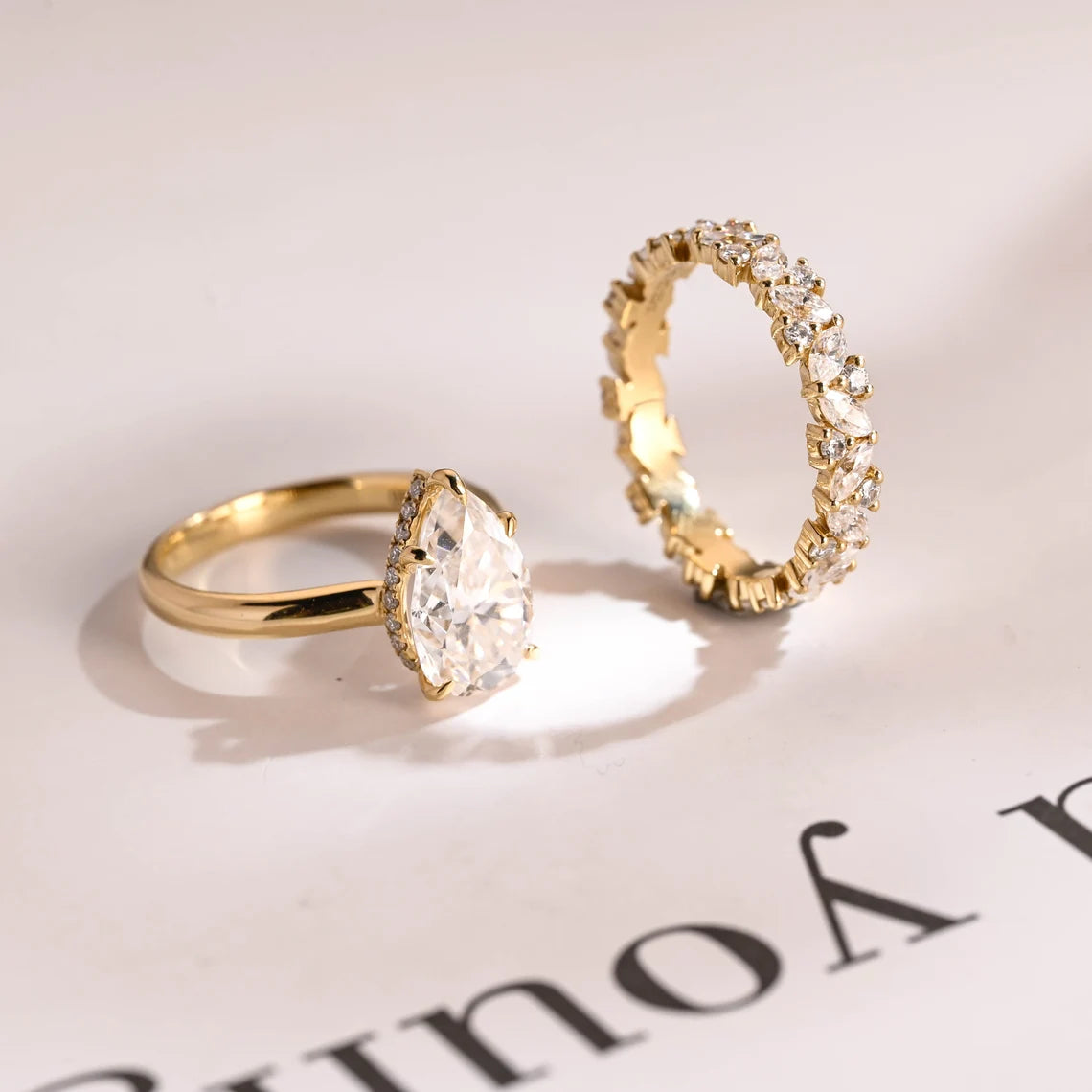 Marquise and round diamond band