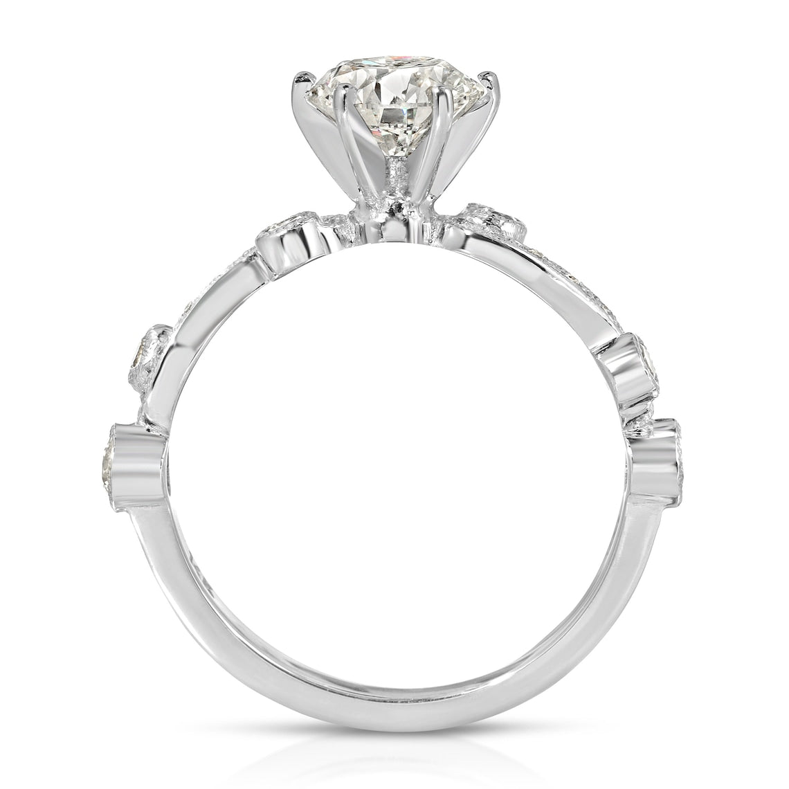 Straight shank solitaire ring