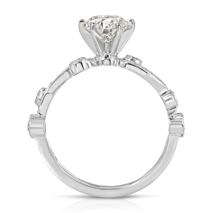 Straight shank solitaire ring