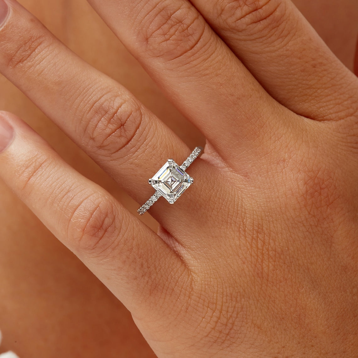 Asscher cut diamond ring | asscher cut diamond engagement rings