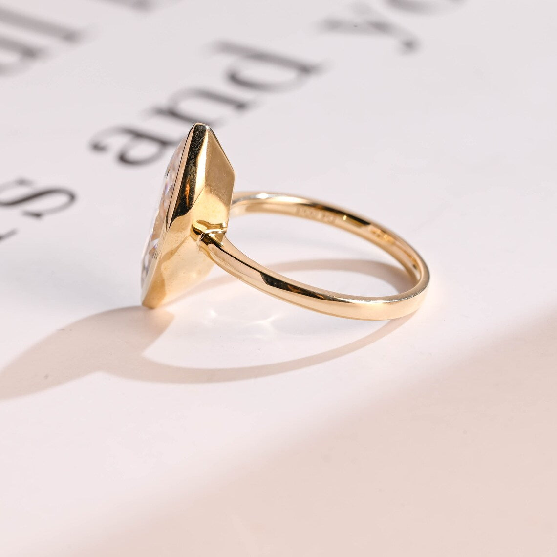 Handmade moissanite ring