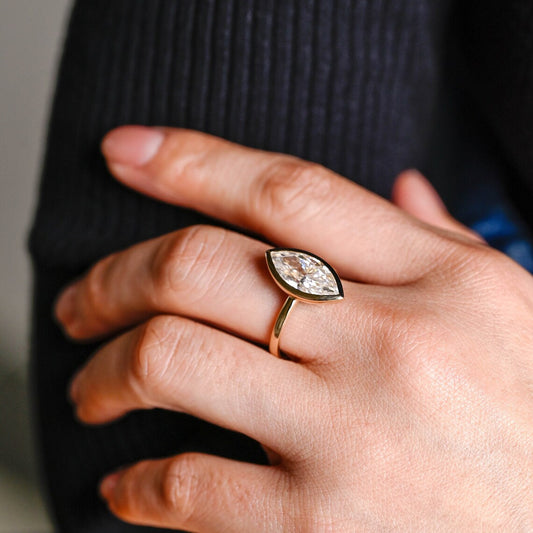 Champagne moissanite ring