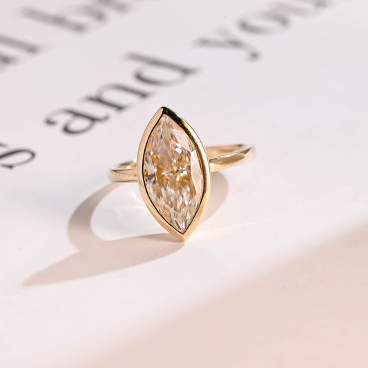 Champagne moissanite ring