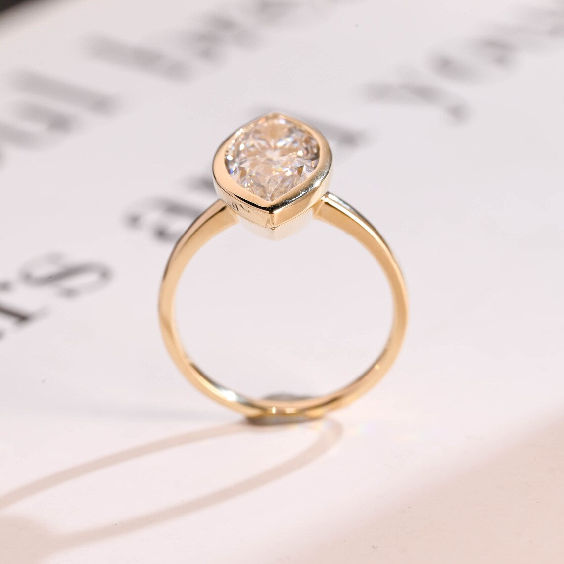 Marquise moissanite ring