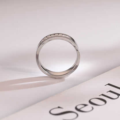 Channel set moissanite band