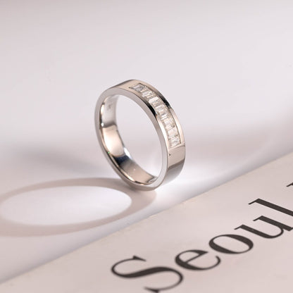 Moissanite wedding band