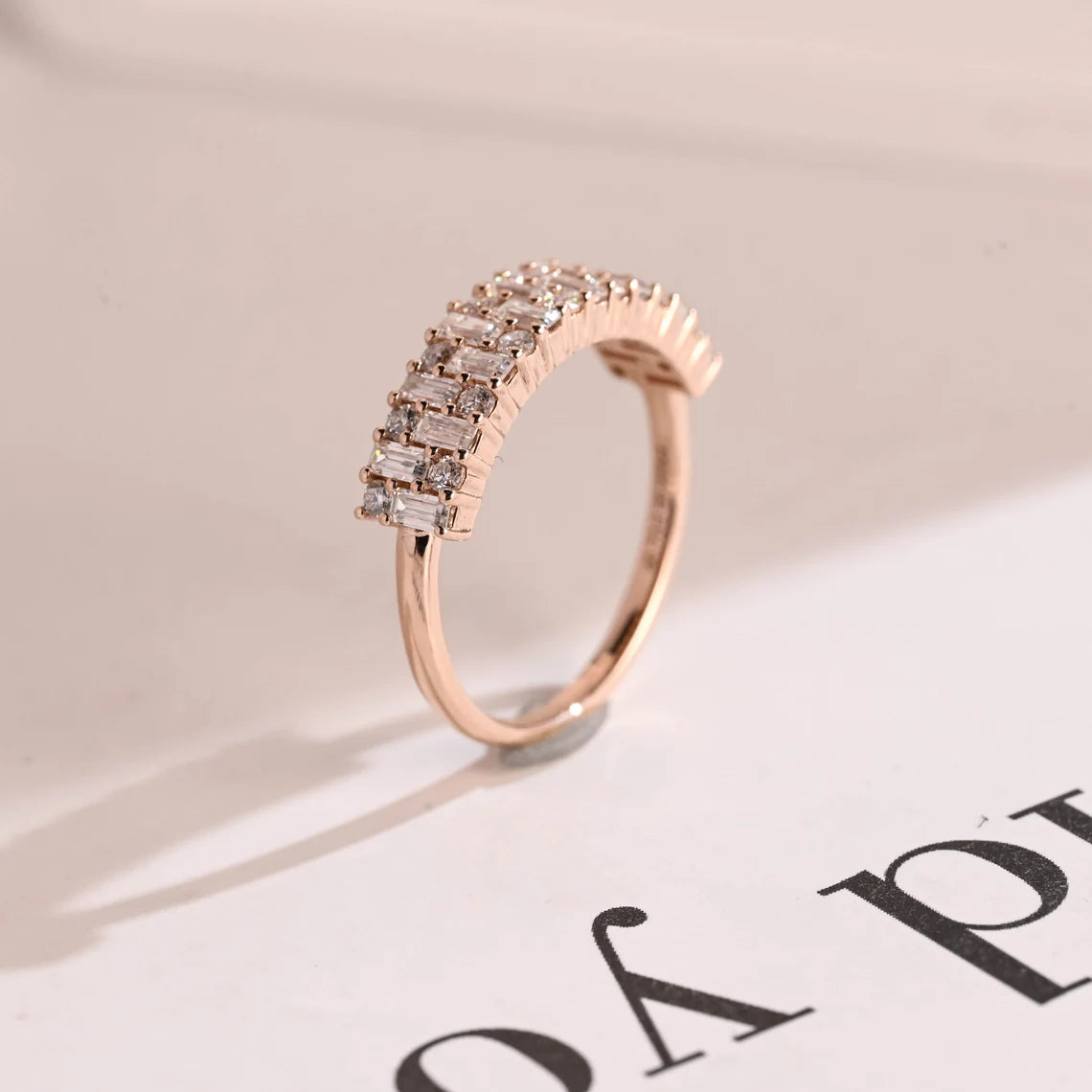 Moissanite eternity band