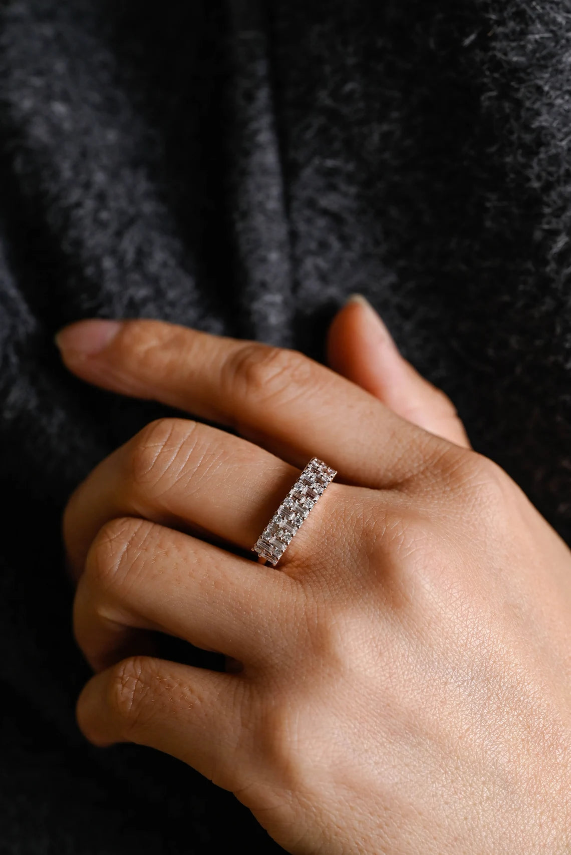 Baguette& Round Diamond Ring