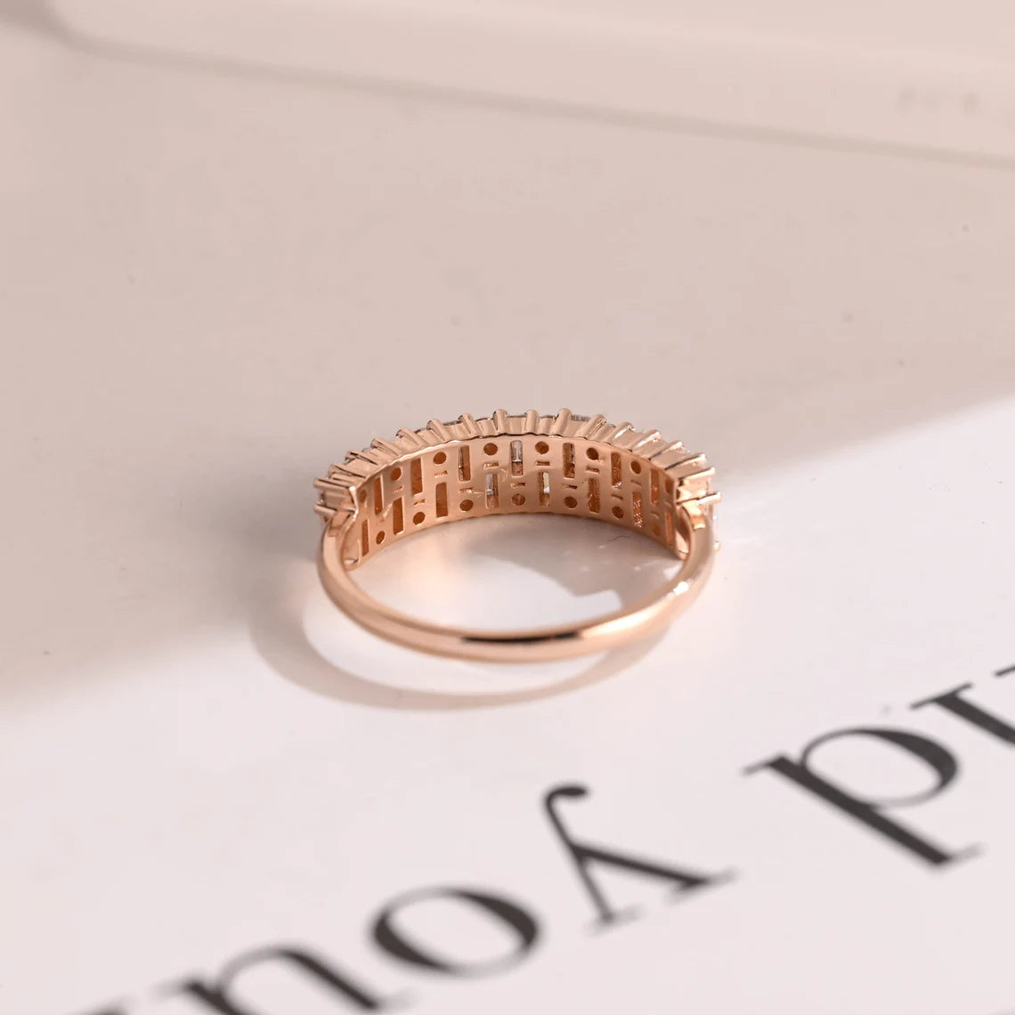 Moissanite wedding band