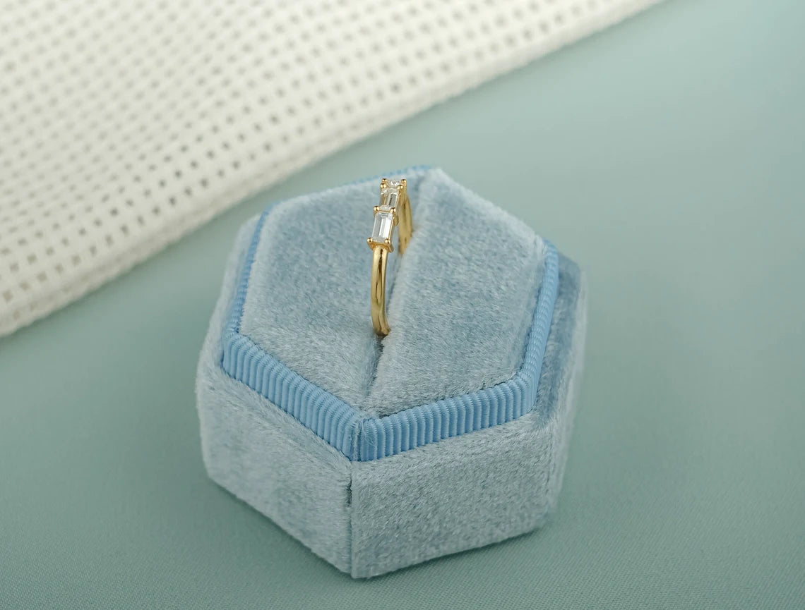 Moissanite wedding band