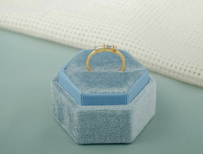 Prong set moissanite band