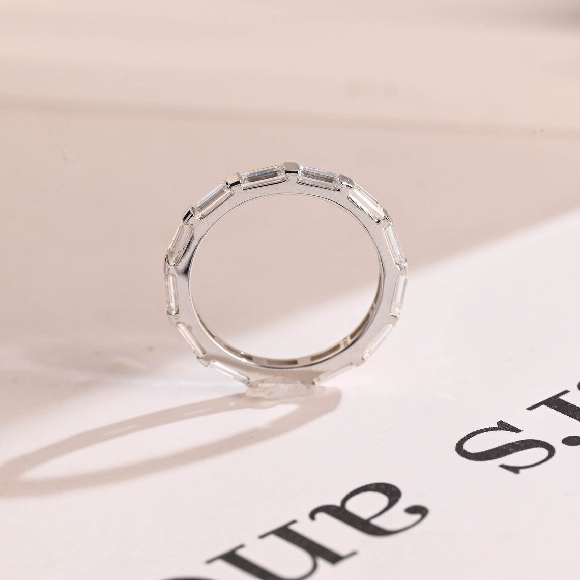 Moissanite eternity band