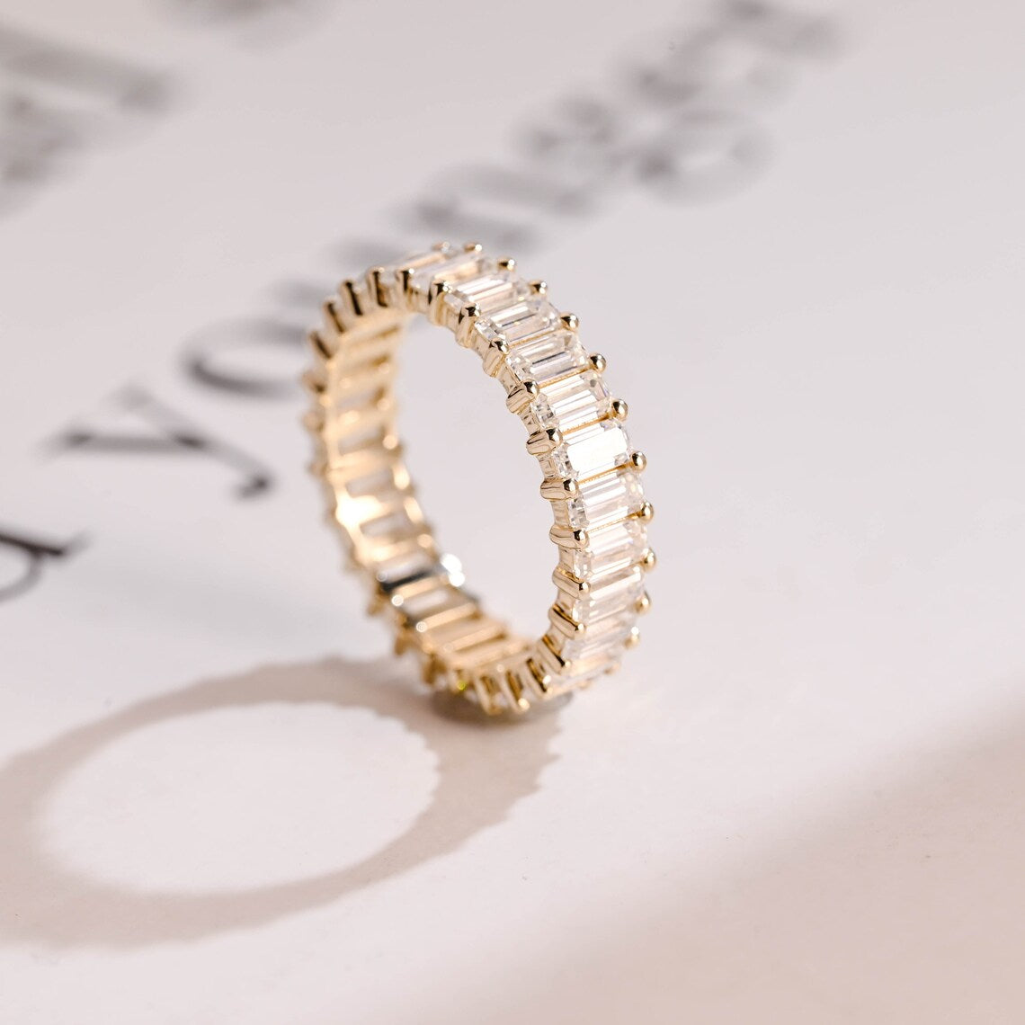 Full eternity moissanite ring