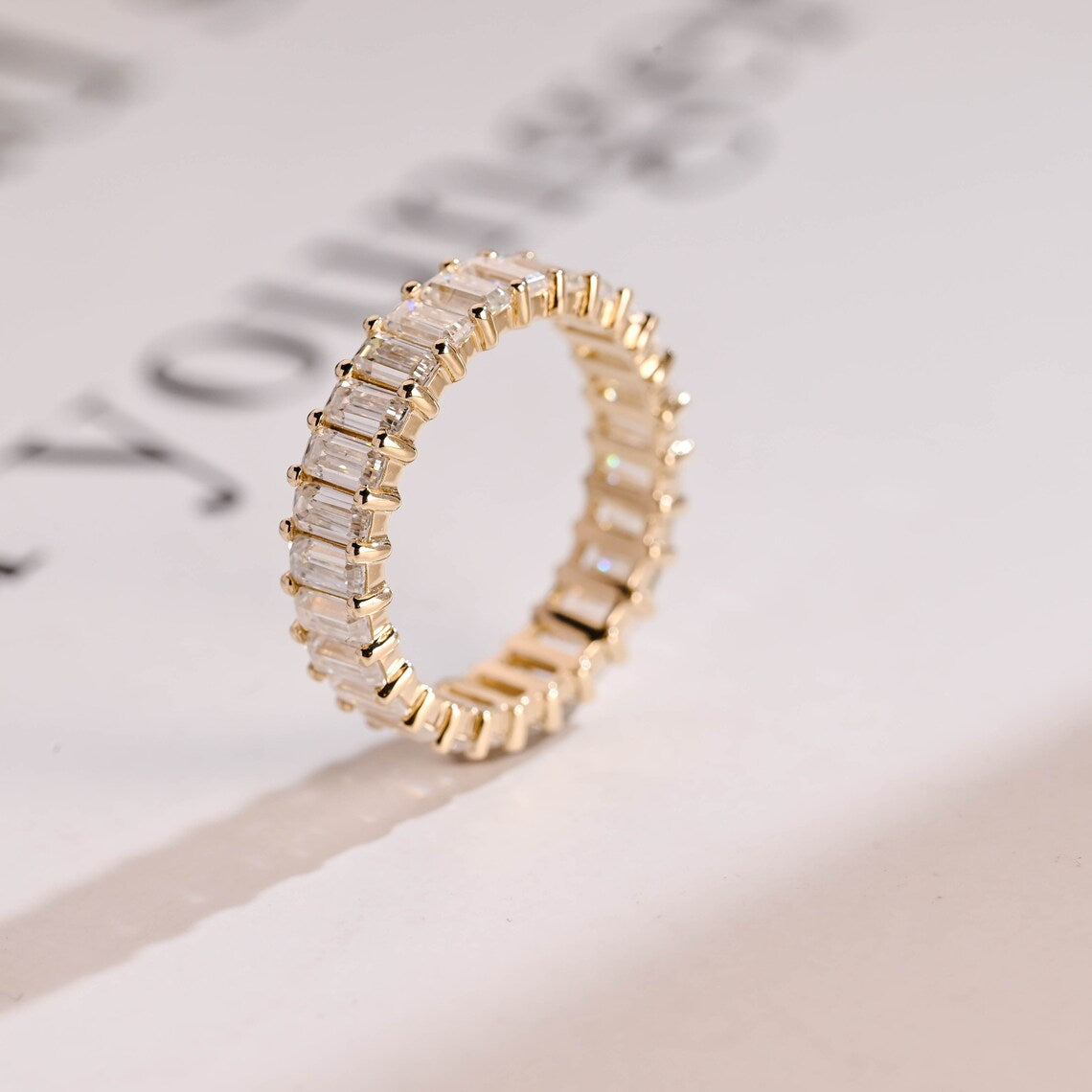 Yellow gold eternity ring
