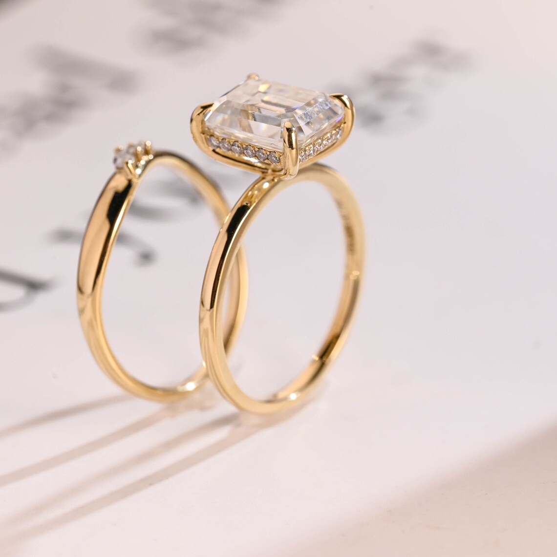 Hidden halo diamond ring
