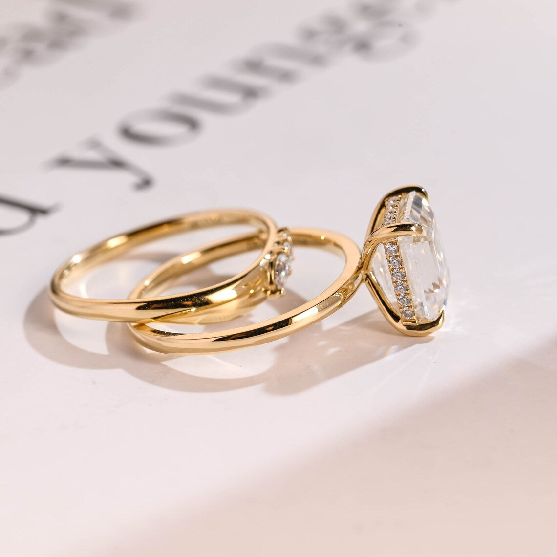 Moissanite bridal ring set