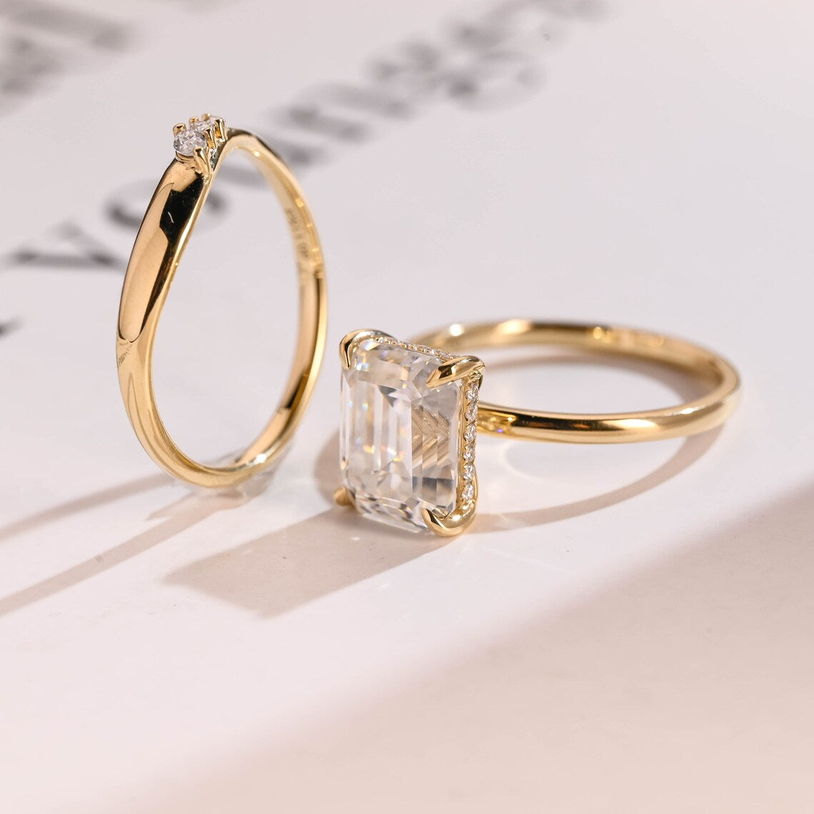 Marquise diamond solitaire band