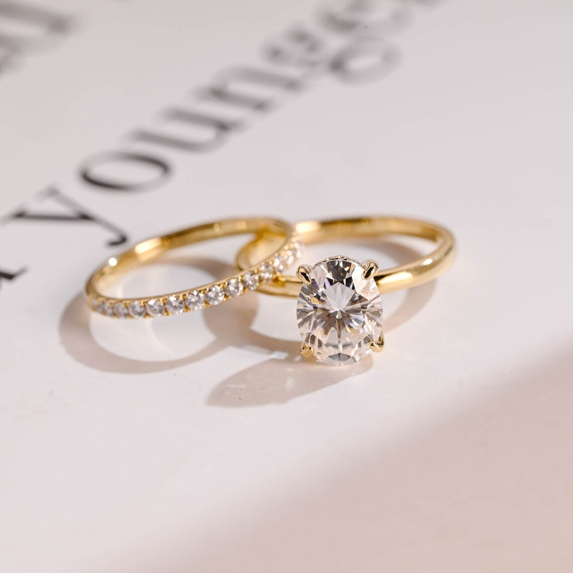 Oval cut moissanite ring