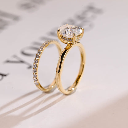 Hidden halo diamond ring
