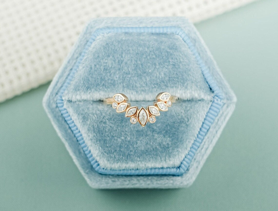 Marquise moissanite band