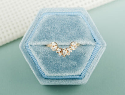 Marquise moissanite band