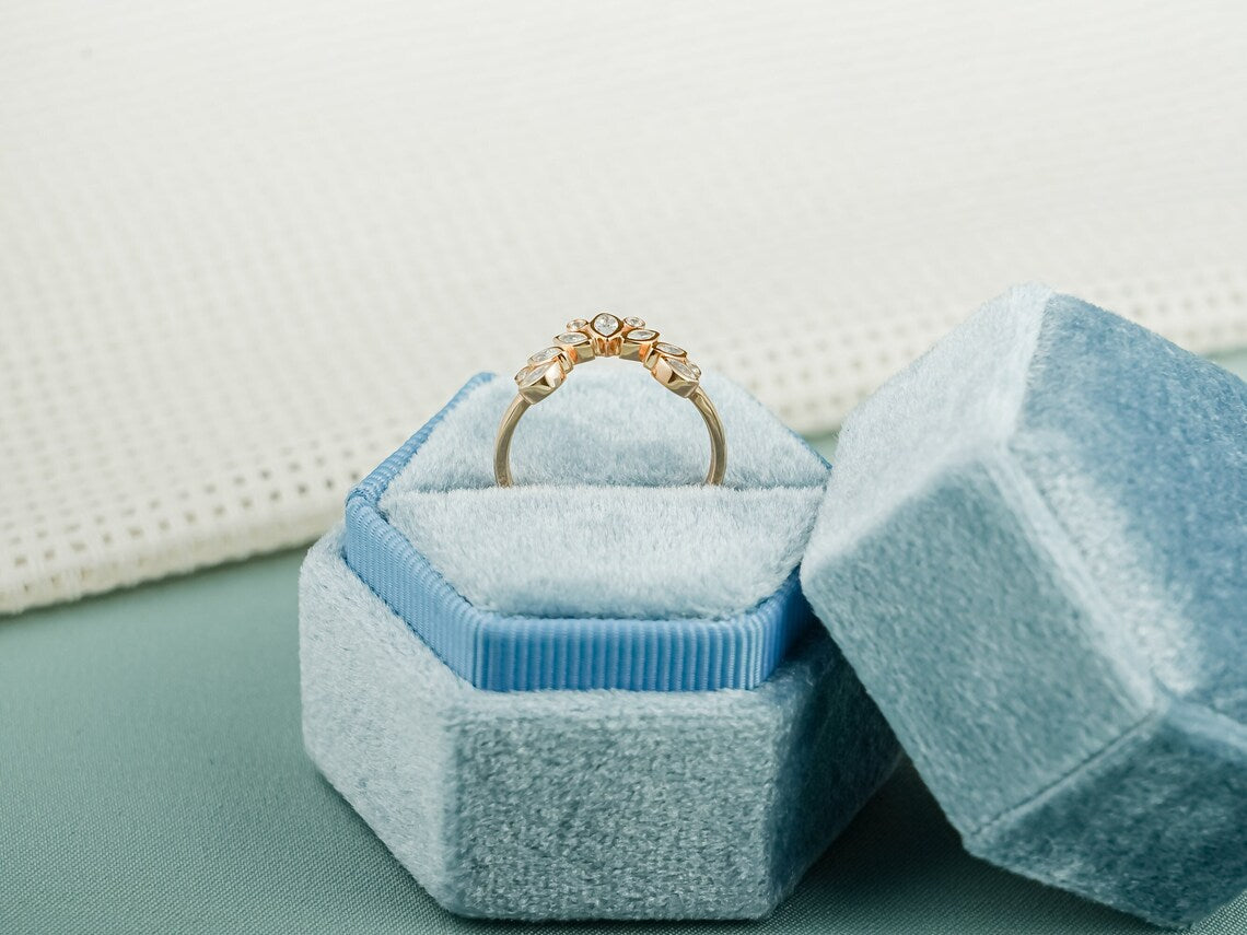 Bezel set moissanite ring