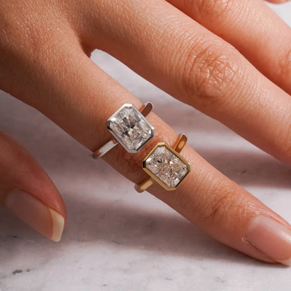 Radiant Bezel Sparkle | Solid Gold Shine | Minimalist Gift

