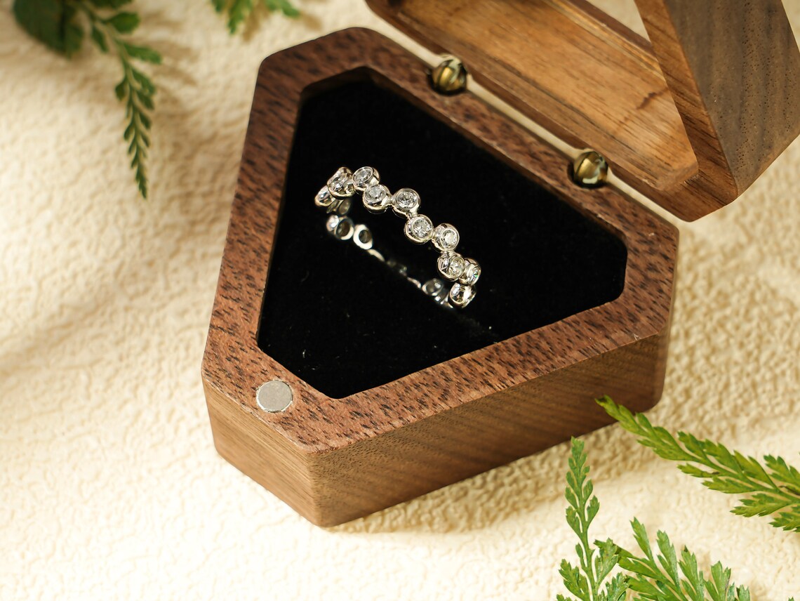 Moissanite wedding band