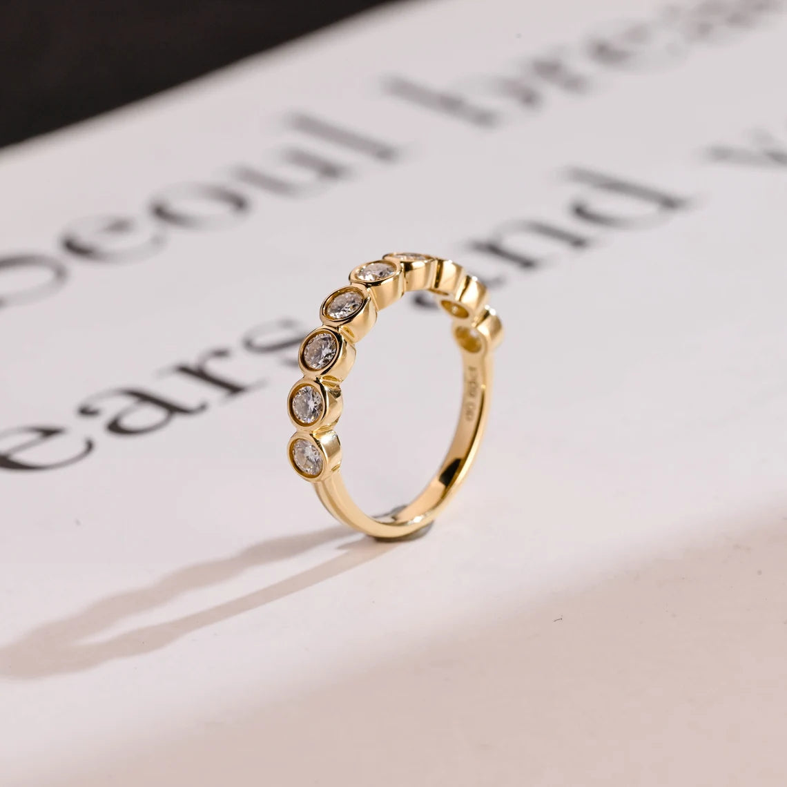 Half eternity moissanite band