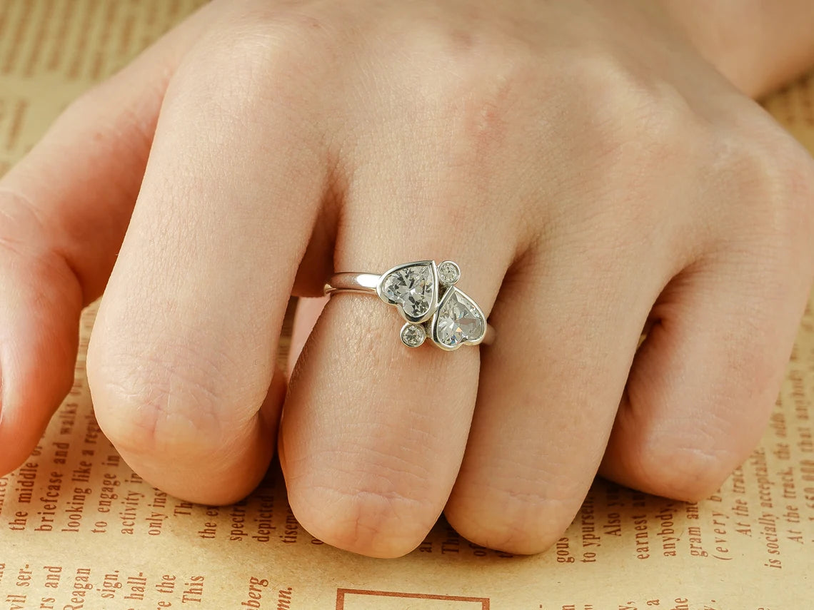 Handcrafted moissanite ring