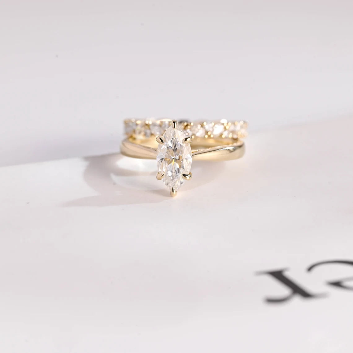 Moissanite bridal ring set