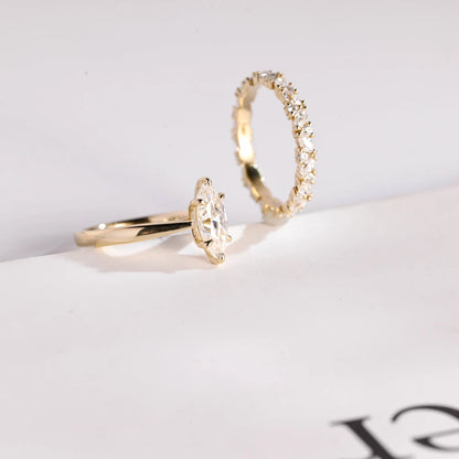 Marquise and round eternity band
