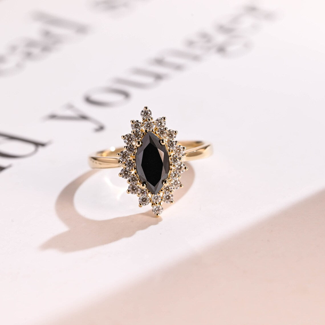 Black moissanite ring