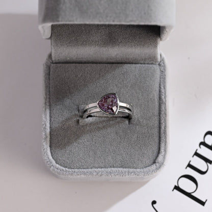 Black trillion cut moissanite ring